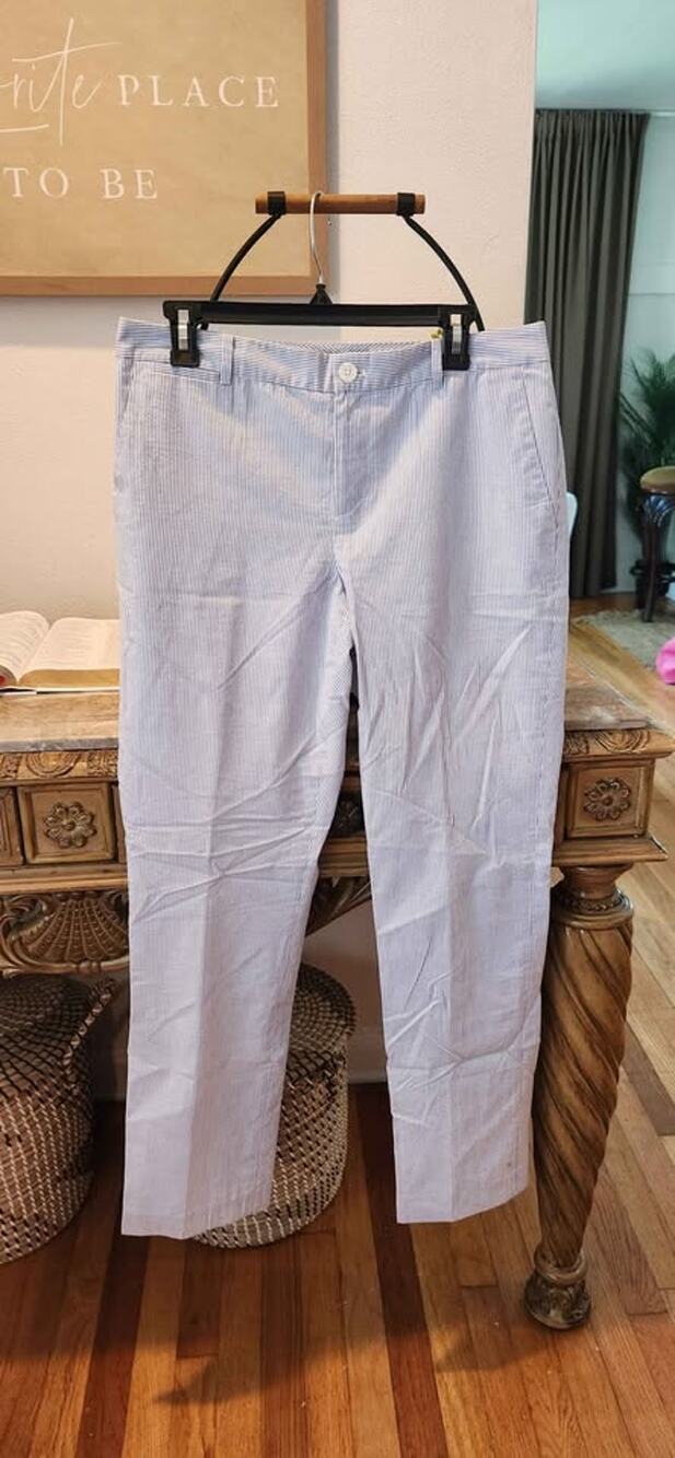 Lauren Ralph Lauren Edita Seersucker Pants Size 10